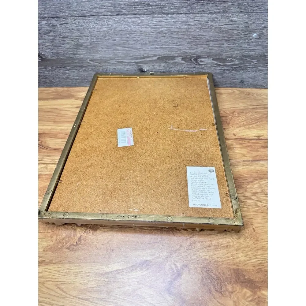 VTG Euromarchi Italian Ornate Gold Gilt Wall Mirror Baroque Rococo Style 16x12”